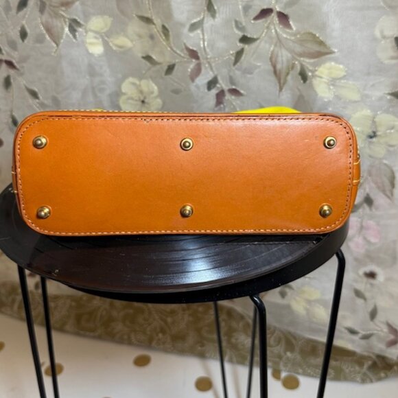 Dooney & Bourke, Small Leather Pebble Grain Hobo - Bright Yellow - Picture 6 of 16